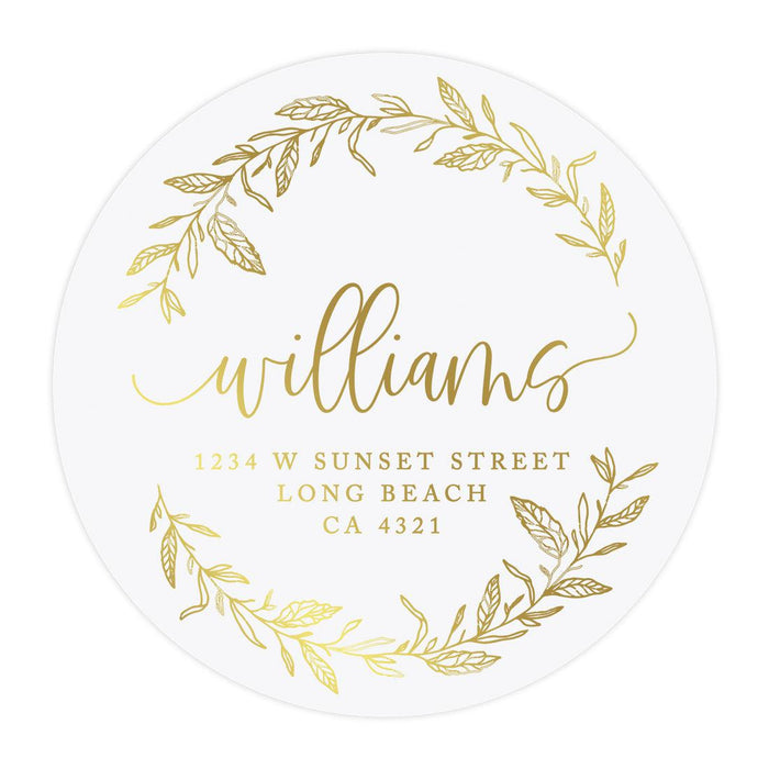 Set of 40 Round Clear Custom Wedding Return Address Labels with Gold Ink-Set of 40-Andaz Press-The Future Mr. & Mrs.-
