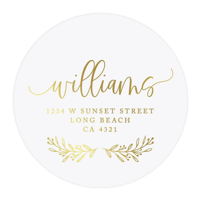 Set of 40 Round Clear Custom Wedding Return Address Labels with Gold Ink-Set of 40-Andaz Press-The Future Mr. & Mrs.-