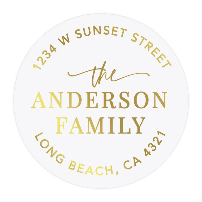 Set of 40 Round Clear Custom Wedding Return Address Labels with Gold Ink-Set of 40-Andaz Press-The Future Mr. & Mrs.-