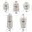 Set of 5 Modern Ceramic Bud Vases Small & Tall Vases-Set of 5-Koyal Wholesale-White/Stone White-