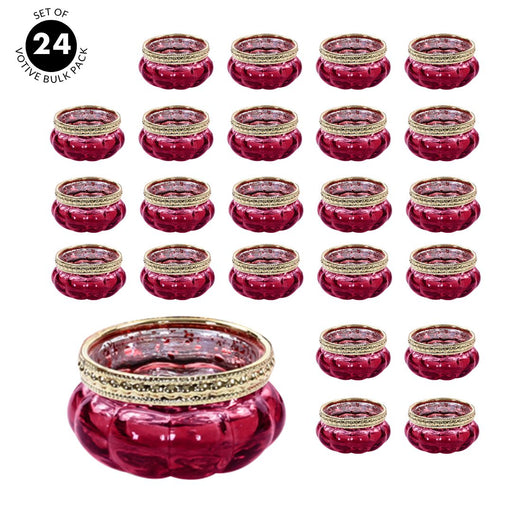 Set of 6 Antique Bloom Tealight Candle Holders Bulk Pack-Koyal Wholesale-Pink-Set of 1 (6 PC)-