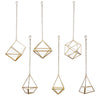 Set of 6 Assorted Geometric Metal Hanging Air Planters-Set of 6-Koyal Wholesale-