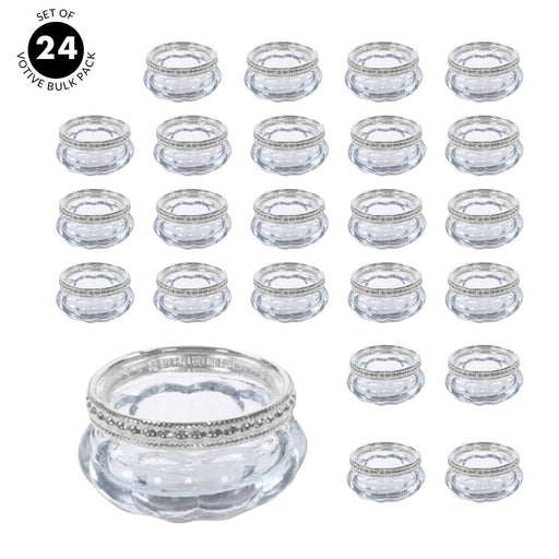 Set of 6 Bloom Tealight Candle Holders Bulk Pack-Koyal Wholesale-Silver-Set of 1 (6 PC)-