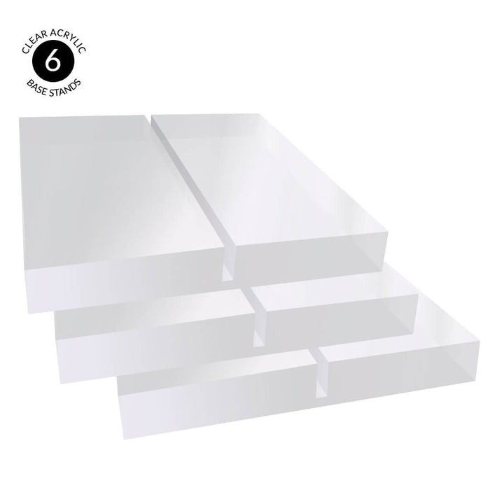 Set of 6 Clear Acrylic Base Stands 3" x 3.5"-Set of 6-Koyal Wholesale-