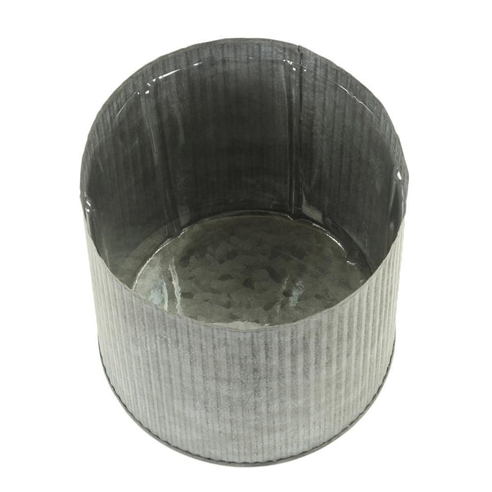 Set of 6 Corrugated Zinc Cylinder Vases-Set of 6-Koyal Wholesale-4" x 4"-