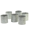 Set of 6 Corrugated Zinc Cylinder Vases-Set of 6-Koyal Wholesale-4" x 4"-