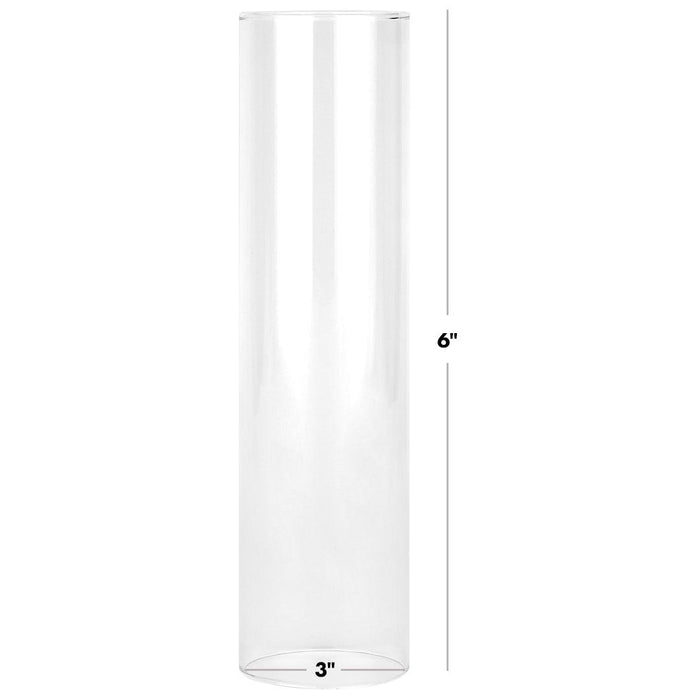 Set of 6 Glass Candle Covers, Chimney Glass Tube Covers for Taper & Pillar Candles-Set of 6-Koyal Wholesale-2.6" x 10"-
