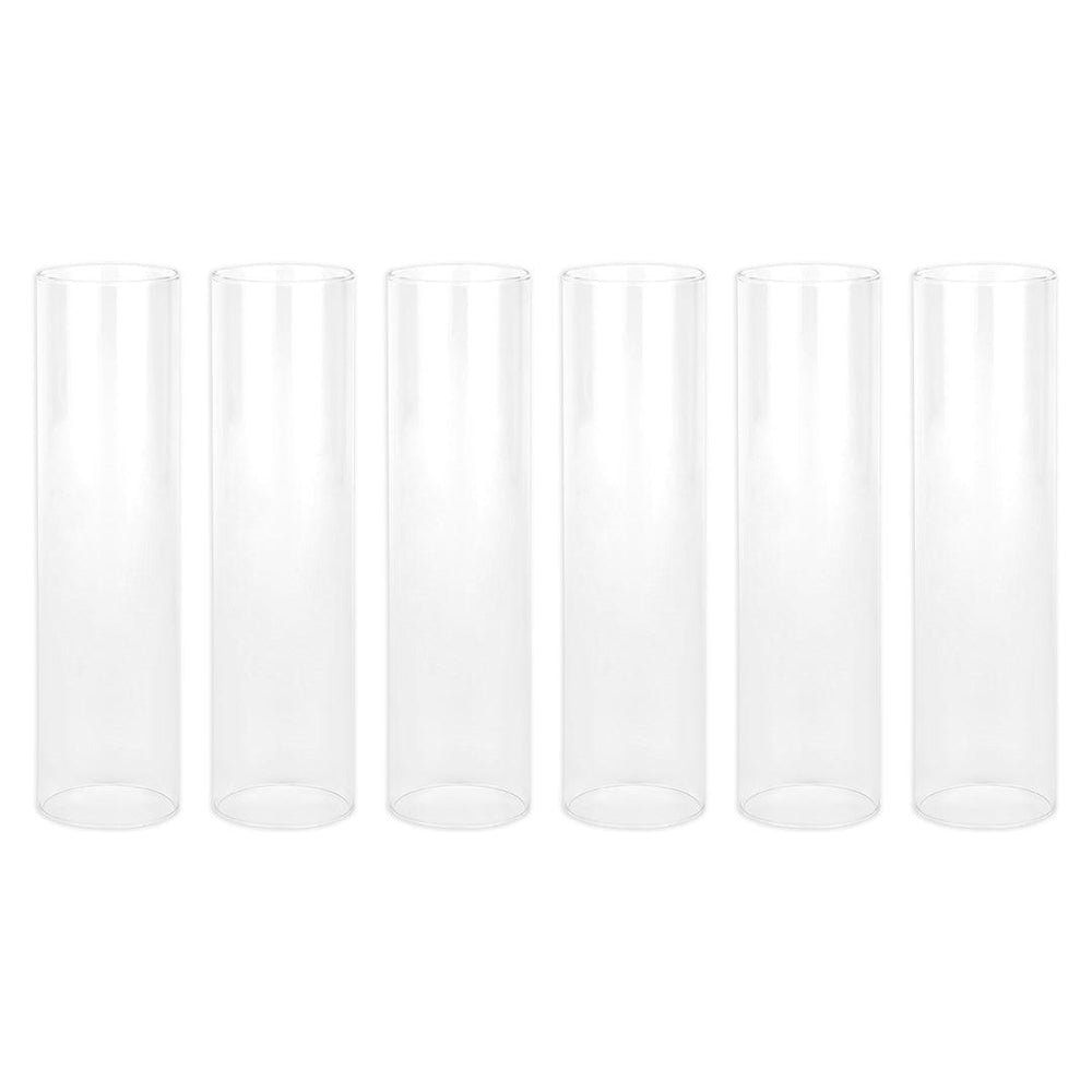 Set of 6 Glass Candle Covers, Chimney Glass Tube Covers for Taper & Pillar Candles-Set of 6-Koyal Wholesale-2.6" x 10"-