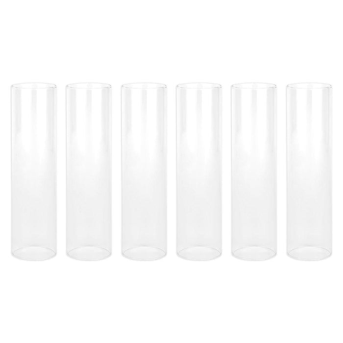 Set of 6 Glass Candle Covers, Chimney Glass Tube Covers for Taper & Pillar Candles-Set of 6-Koyal Wholesale-2.6" x 10"-