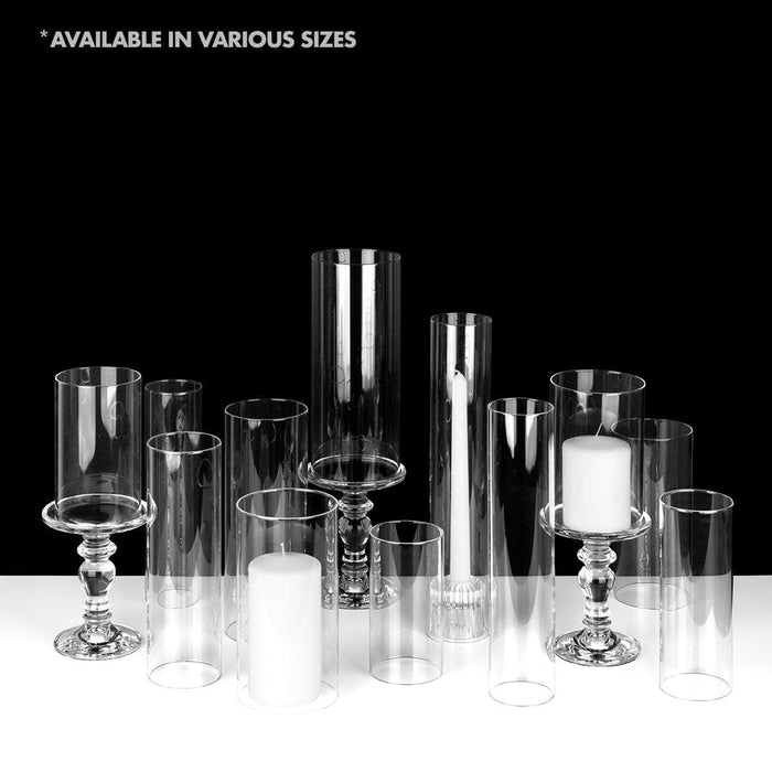 Set of 6 Glass Candle Covers, Chimney Glass Tube Covers for Taper & Pillar Candles-Set of 6-Koyal Wholesale-2.6" x 10"-