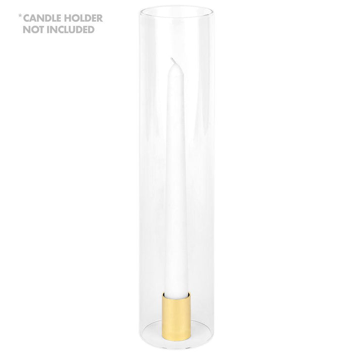 Set of 6 Glass Candle Covers, Chimney Glass Tube Covers for Taper & Pillar Candles-Set of 6-Koyal Wholesale-2.6" x 10"-