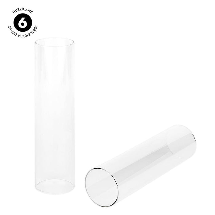 Set of 6 Glass Candle Covers, Chimney Glass Tube Covers for Taper & Pillar Candles-Set of 6-Koyal Wholesale-2.6" x 10"-