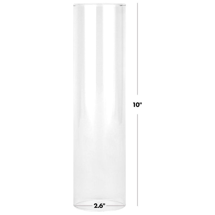 Set of 6 Glass Candle Covers, Chimney Glass Tube Covers for Taper & Pillar Candles-Set of 6-Koyal Wholesale-2.6" x 10"-