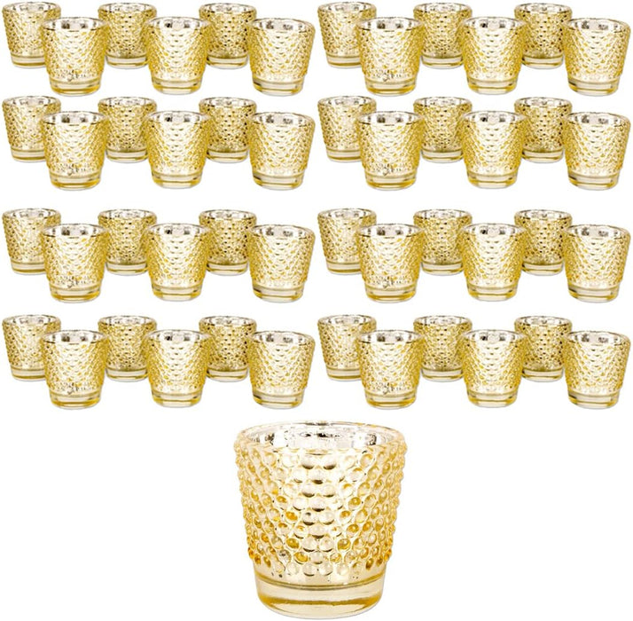 Set of 6 Hobnail Glass Candle Holders, Bulk Packs-Koyal Wholesale-Clear-Set of 1 (6PC)-