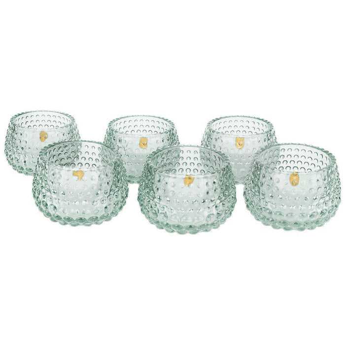 Set of 6 Hobnail Multi-Use Glass Candle Holders-Set of 6-Koyal Wholesale-Clear-