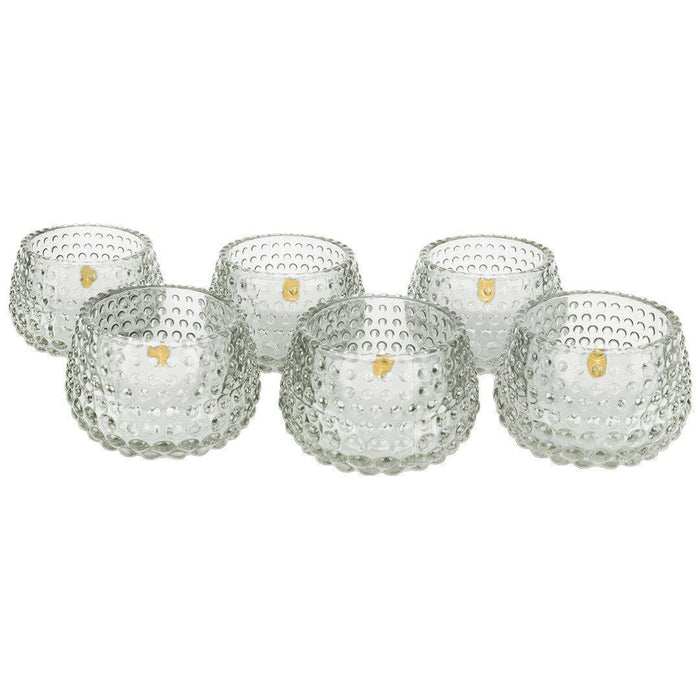 Set of 6 Hobnail Multi-Use Glass Candle Holders-Set of 6-Koyal Wholesale-Clear-
