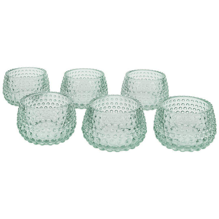 Set of 6 Hobnail Multi-Use Glass Candle Holders-Set of 6-Koyal Wholesale-Red-