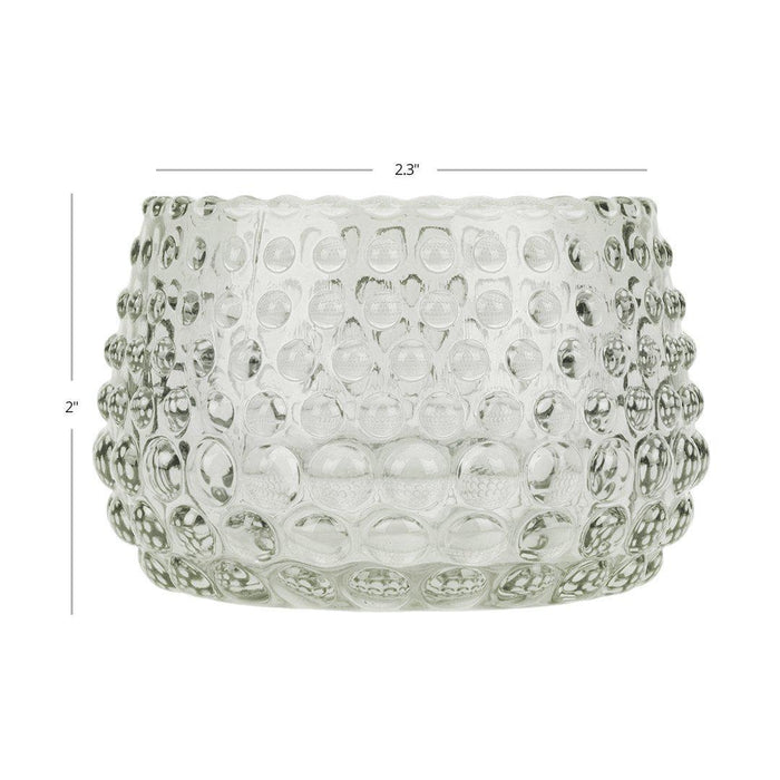 Set of 6 Hobnail Multi-Use Glass Candle Holders-Set of 6-Koyal Wholesale-Clear-