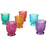 Set of 6 Jewel Tone Vintage Glass Candle Holders-Set of 6-Koyal Wholesale-