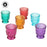 Set of 6 Jewel Tone Vintage Glass Candle Holders-Set of 6-Koyal Wholesale-