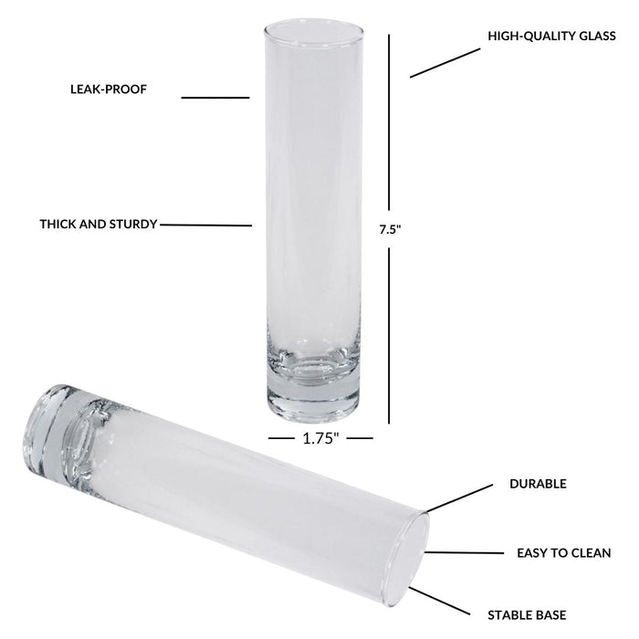 Set of 6 Mini Glass Cylinder Vases-Set of 6-Koyal Wholesale-