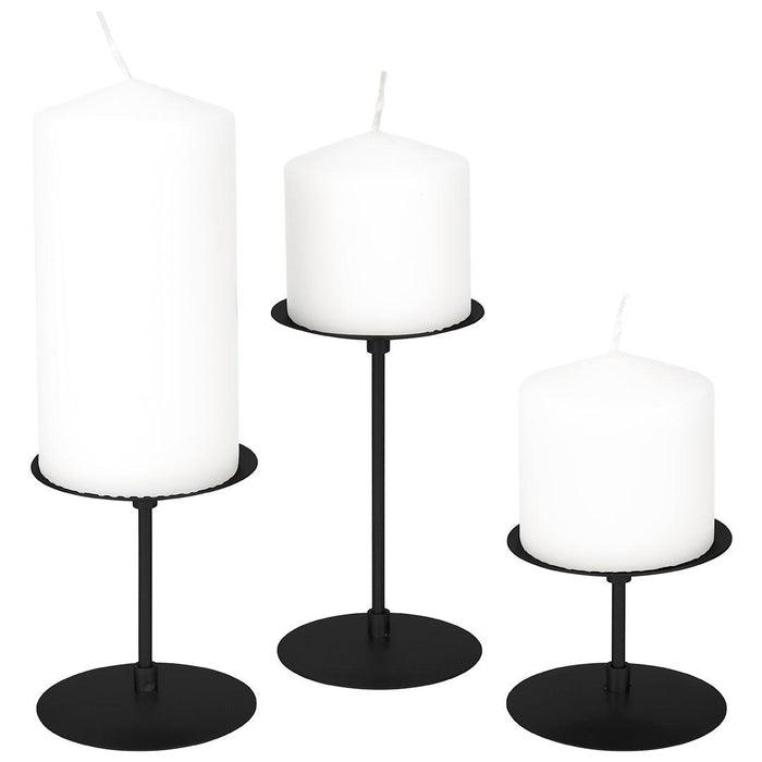 Set of 6 Minimalist Metal Pillar Candle Holders, Modern Candle Holder Plate Set-Set of 6-Koyal Wholesale-Gold-