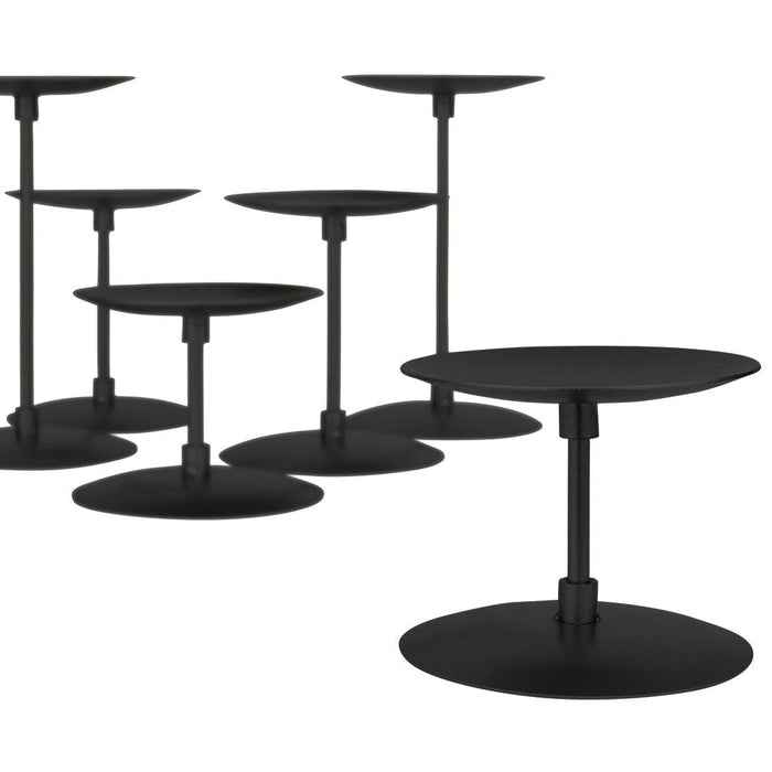 Set of 6 Minimalist Metal Pillar Candle Holders, Modern Candle Holder Plate Set-Set of 6-Koyal Wholesale-Gold-