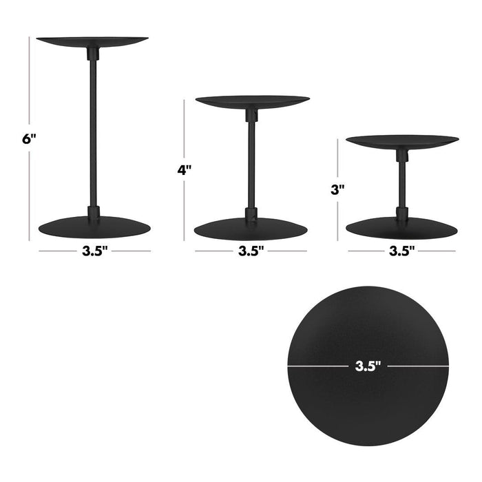 Set of 6 Minimalist Metal Pillar Candle Holders, Modern Candle Holder Plate Set-Set of 6-Koyal Wholesale-Gold-