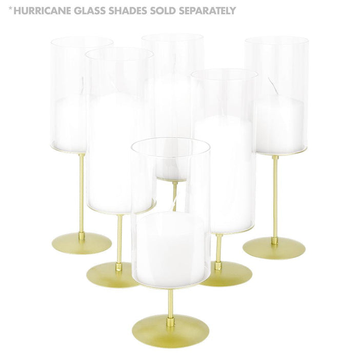 Set of 6 Minimalist Metal Pillar Candle Holders, Modern Candle Holder Plate Set-Set of 6-Koyal Wholesale-Gold-