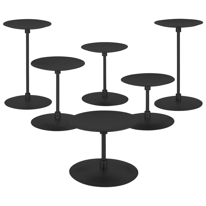 Set of 6 Minimalist Metal Pillar Candle Holders, Modern Candle Holder Plate Set-Set of 6-Koyal Wholesale-Black-