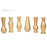 Set of 6 Modern Metal Bud Vases-Set of 6-Koyal Wholesale-Gold-