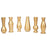Set of 6 Modern Metal Bud Vases-Set of 6-Koyal Wholesale-Gold-