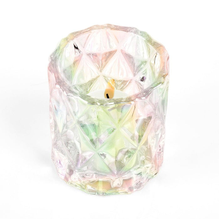 Set of 6 Modern Multifaceted Glass Candle Holders-Set of 6-Koyal Wholesale-Red-