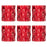 Set of 6 Modern Multifaceted Glass Candle Holders-Set of 6-Koyal Wholesale-Red-