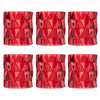 Set of 6 Modern Multifaceted Glass Candle Holders-Set of 6-Koyal Wholesale-Red-