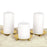 Set of 6 Pillar Candle Holders Iron Plate-Set of 6-Koyal Wholesale-Gold-