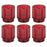 Set of 6 Ribbed Glass Votive Candle Holders - Aesthetic Decor & Candle Holders for Table Centerpiece-Set of 6-Koyal Wholesale-Burgundy-