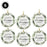 Set of 6 Round Porcelain Bulk Pack Christmas Tree Ornament Keepsake Gift-Set of 6-Andaz Press-Greenery Floral - Cousins-
