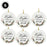Set of 6 Round Porcelain Bulk Pack Christmas Tree Ornament Keepsake Gift-Set of 6-Andaz Press-Greenery Floral - Cousins-