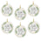 Set of 6 Round Porcelain Bulk Pack Christmas Tree Ornament Keepsake Gift-Set of 6-Andaz Press-Greenery Floral - Neighbors-