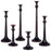 Set of 6 Rustic Antique Taper Candlestick Holders Assorted Candle Holders for Centerpieces-Set of 6-Koyal Wholesale-Bronze-