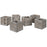 Set of 6 Rustic Square Cube Wood Vase-Set of 6-Koyal Wholesale-4" x 4" x 4"-