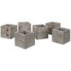 Set of 6 Rustic Square Cube Wood Vase-Set of 6-Koyal Wholesale-4" x 4" x 4"-