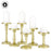 Set of 6 Vintage Antique Metal Pillar Candle Holders-Set of 6-Koyal Wholesale-Champagne Gold-