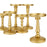 Set of 6 Vintage Antique Metal Pillar Candle Holders-Set of 6-Koyal Wholesale-Champagne Gold-