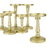 Set of 6 Vintage Antique Metal Pillar Candle Holders-Set of 6-Koyal Wholesale-Champagne Gold-