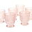 Set of 6 Vintage Glass Candle Holder Bulk Pack-Koyal Wholesale-Blush Pink-Set of 6-