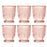 Set of 6 Vintage Glass Candle Holder Bulk Pack-Koyal Wholesale-Blush Pink-Set of 6-
