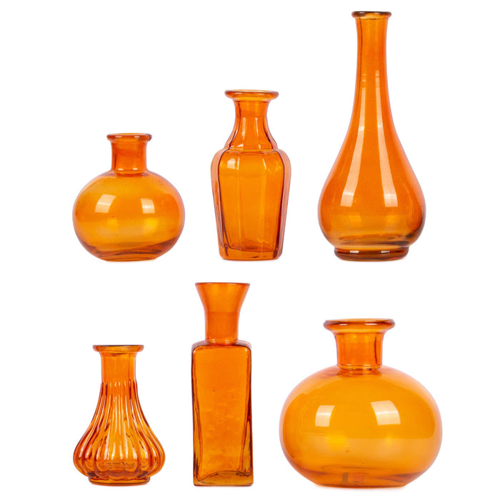 Set of 6 Vintage Glass Flower Bud Vases-Set of 6-Koyal Wholesale-Berry-