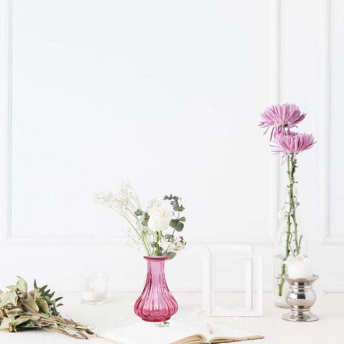 Set of 6 Vintage Glass Flower Bud Vases-Set of 6-Koyal Wholesale-Berry-